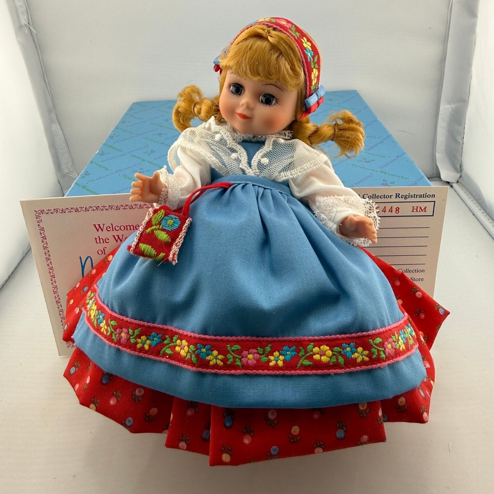Madame Alexander Sweden Doll 8" International Collection Blue Red Dress Box